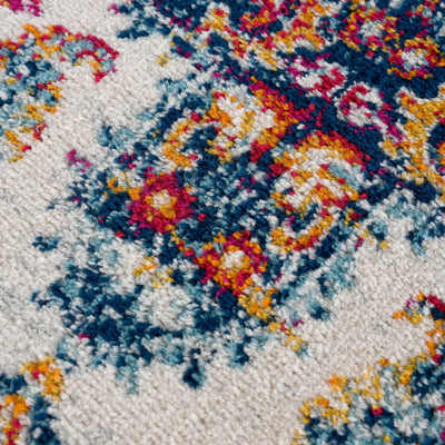 Istanbullu Blue & Orange Area Carpet - Clearance