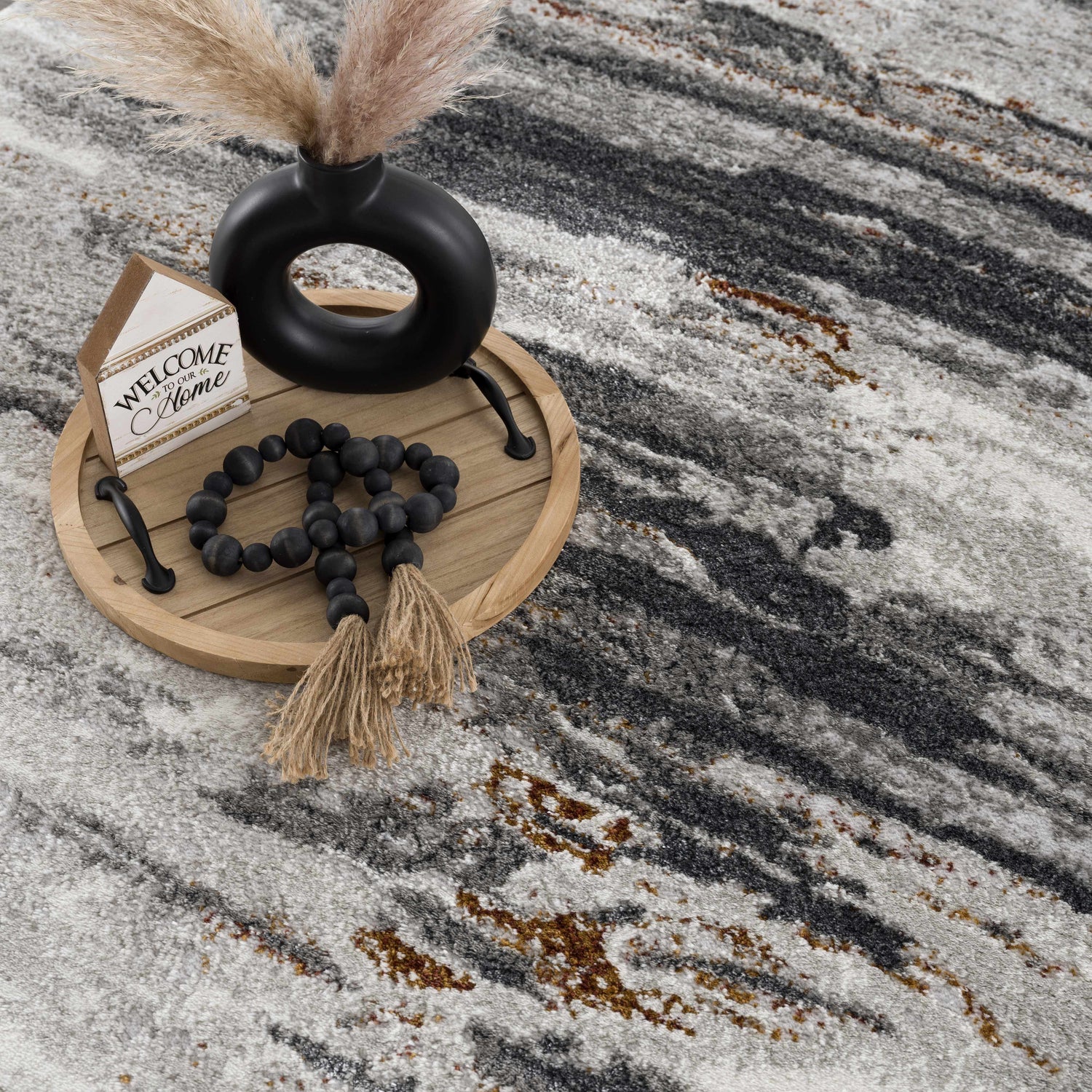 Live Marble Gray Area Rug