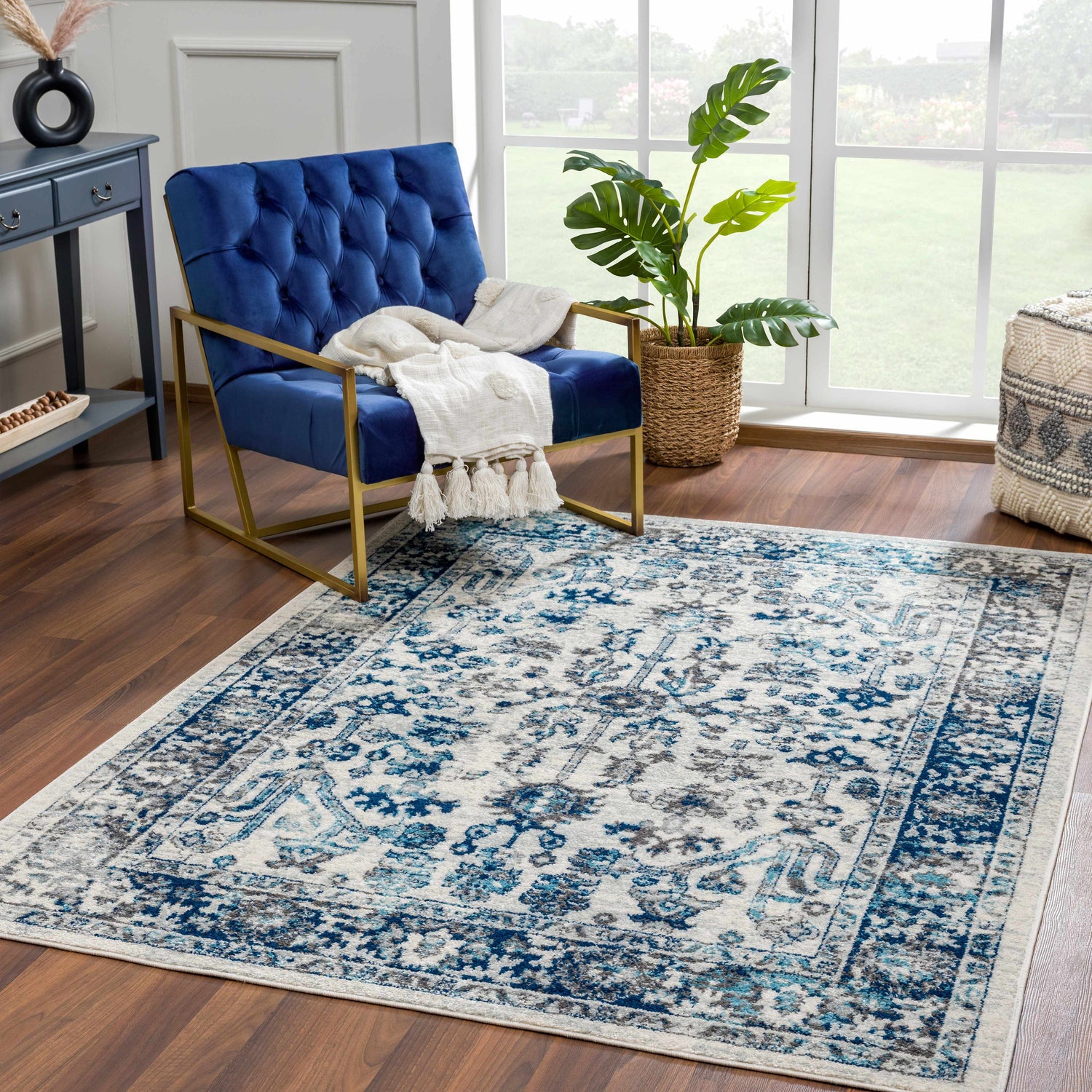 Istanbul Vintage Blue Area Rug - Clearance