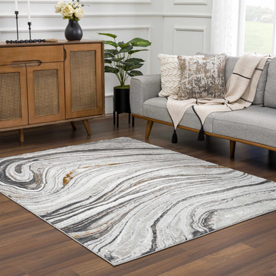 Live Marble Dark Gray Area Rug