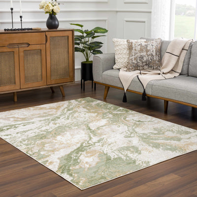 Lively Marble Green Area Rug