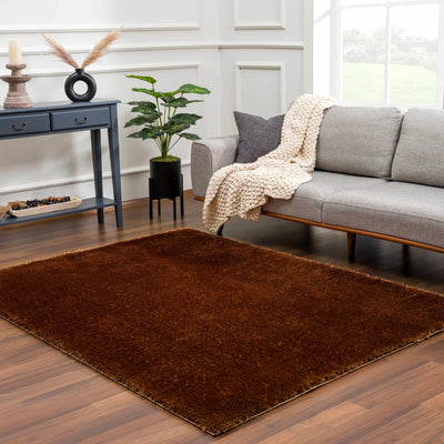 Heavenly Solid Brown Plush Rug - Clearance