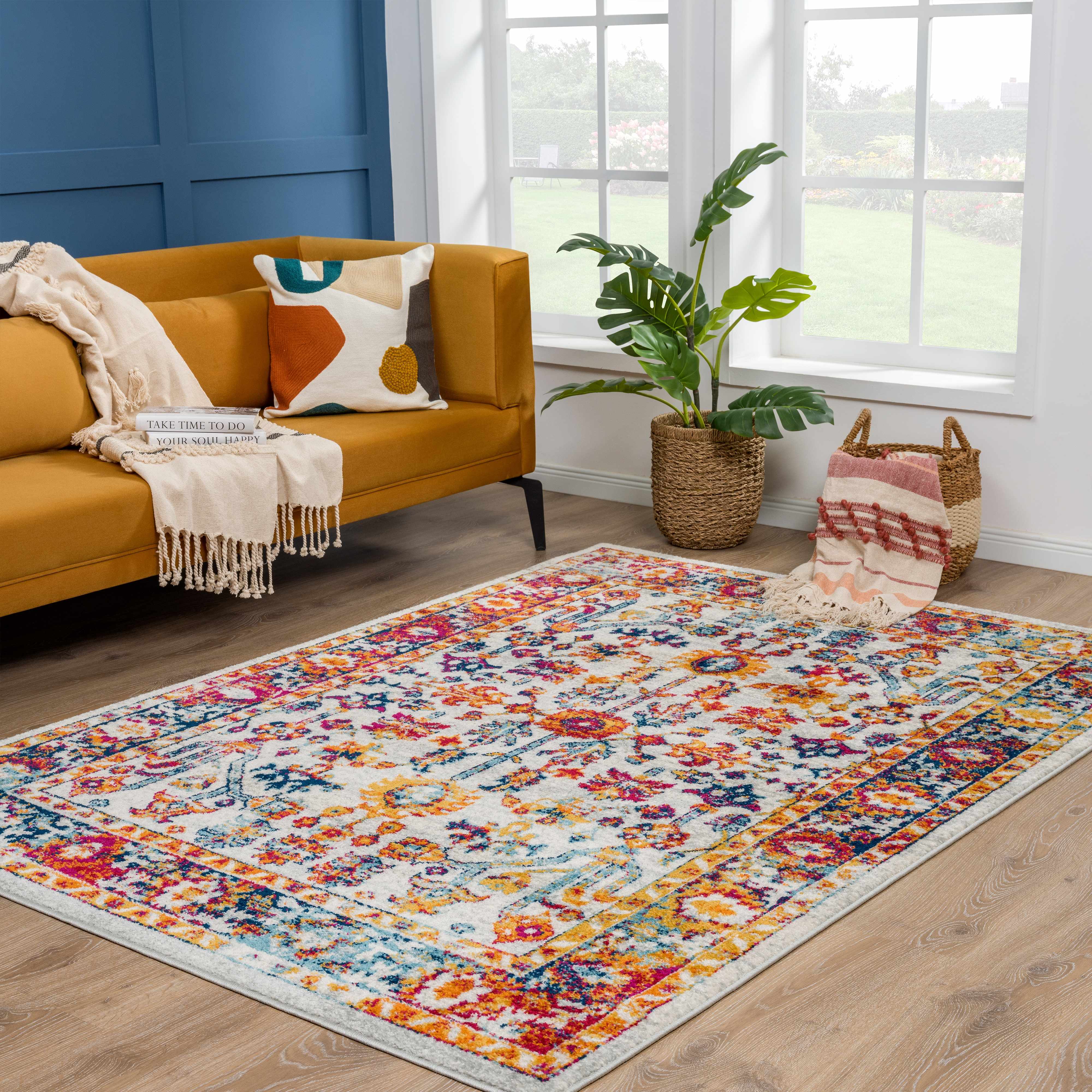 Istanbul Colorful Rug - Clearance placed in a styled room setting, harmonizing with surrounding room decor.  Area Rug Backing Polyester 