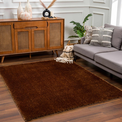 Heavenly Solid Brown Plush Rug - Clearance