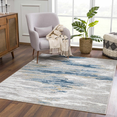 Live Marble Blue Area Rug