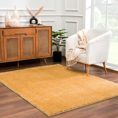 Heavenly Solid Mustard Plush Rug - Clearance