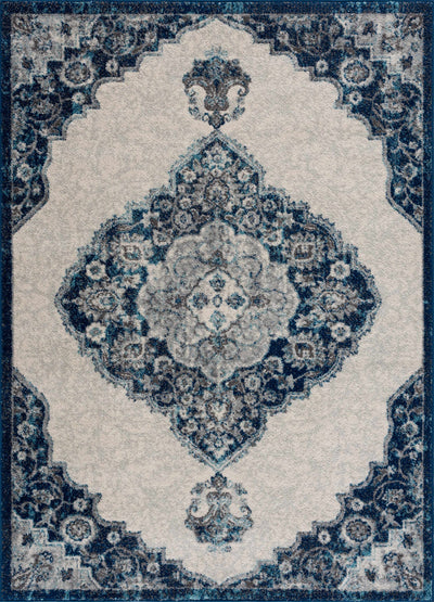 IST3401 White&Blue Medallion Rug - Limited Edition