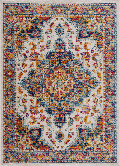 Istanbullu Blue & Orange Area Carpet - Clearance