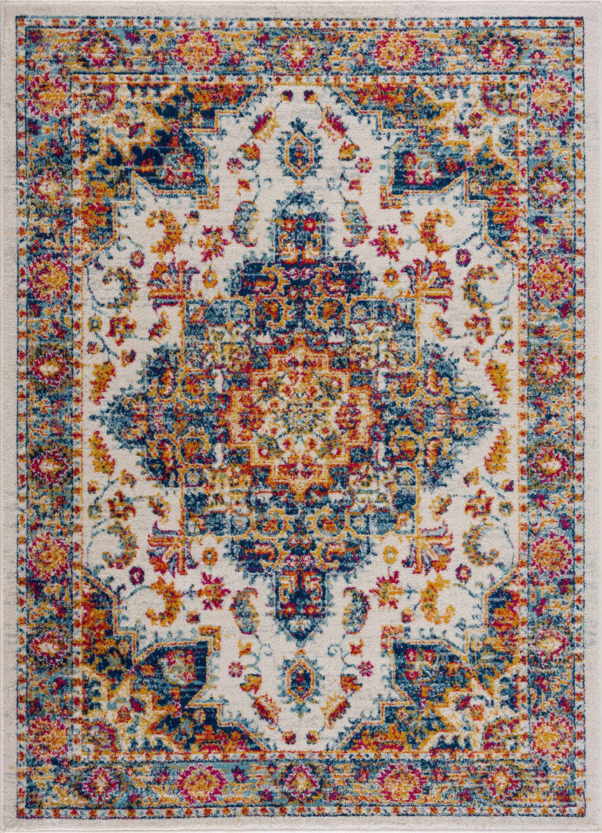Istanbullu Blue & Orange Area Rug - Clearance
