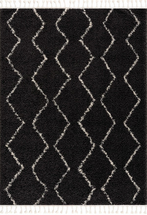 Ennis Black Moroccan Shag Rug - Clearance