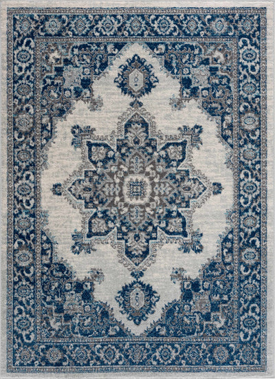 Istanbul Medallion Blue Area Carpet - Clearance