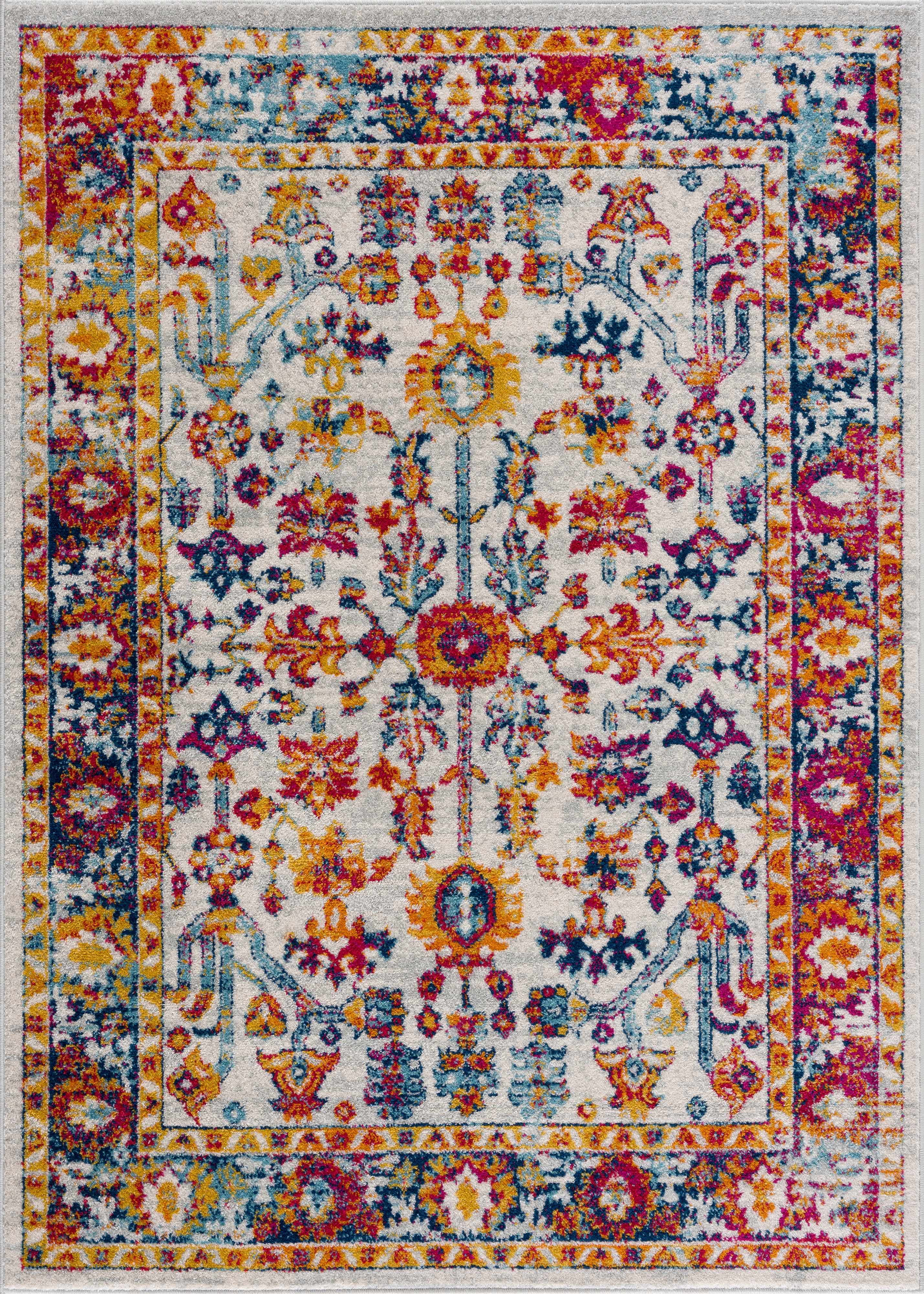 Reverse side of Istanbul Colorful Rug - Clearance, focusing on underside structure and material. Area Rug Backing Polyester 