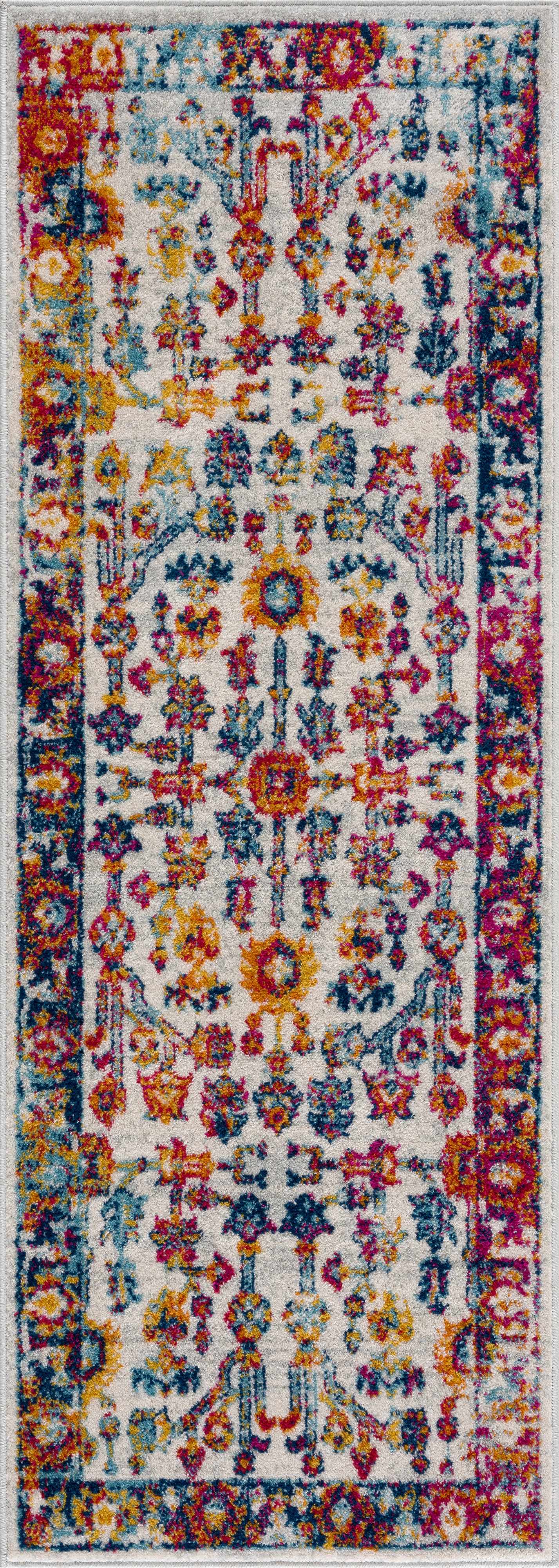 Reverse side of Istanbul Colorful Rug - Clearance, focusing on underside structure and material. Area Rug Backing Polyester 