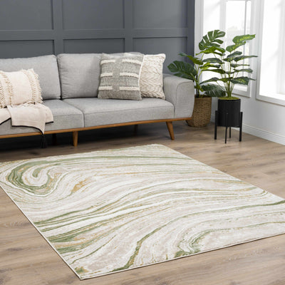 Live Marble Green Area Rug