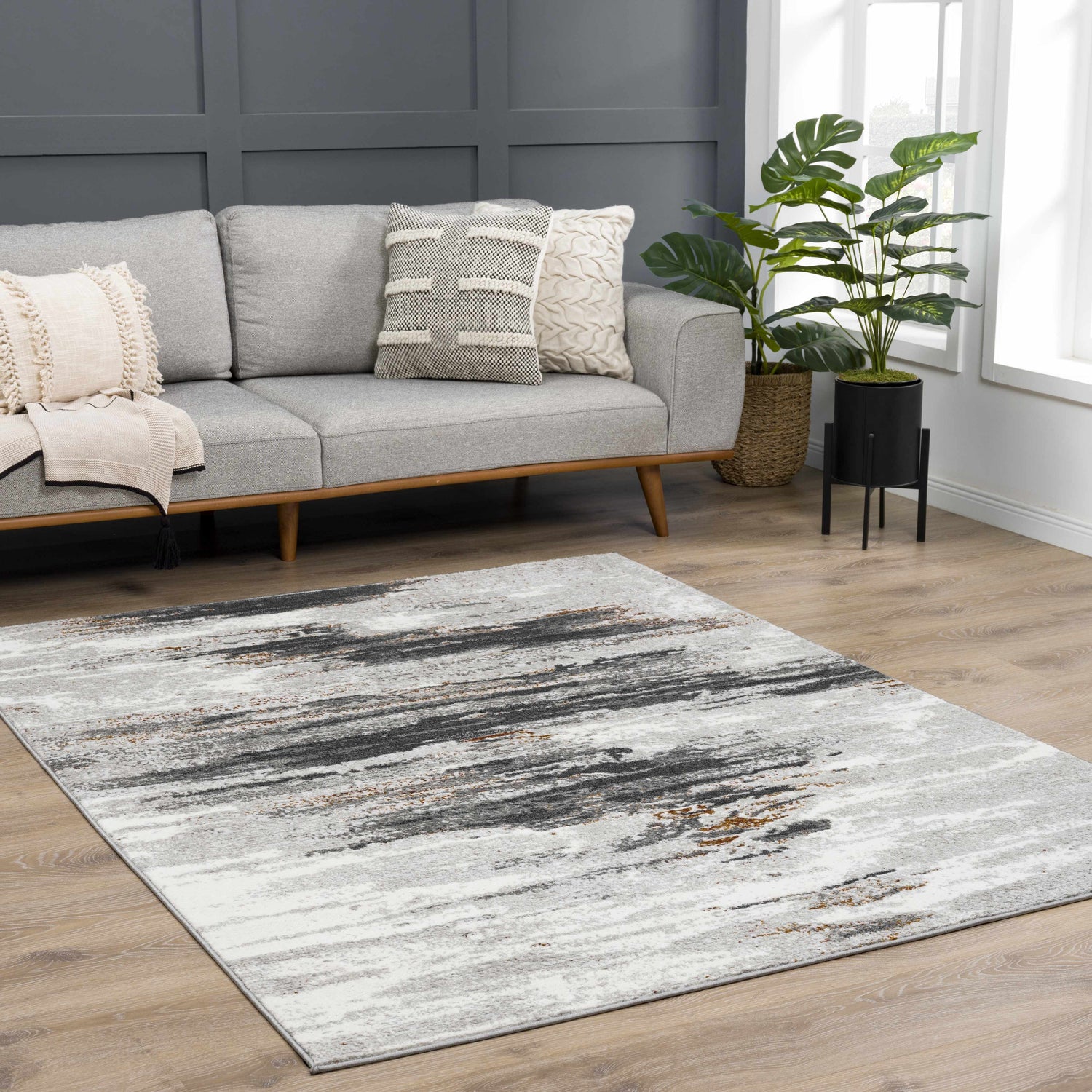 Live Marble Gray Area Rug