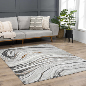 Live Marble Dark Gray Area Rug