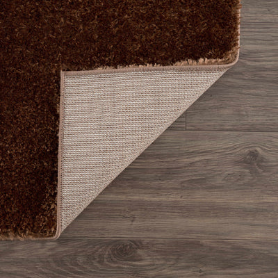 Heavenly Solid Brown Plush Rug - Clearance