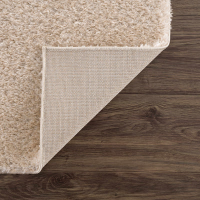 Heavenly Solid Beige Plush Rug - Clearance