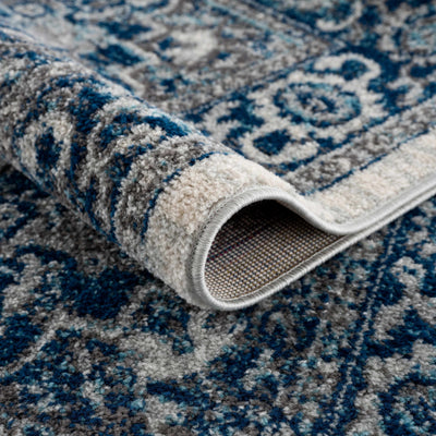 Istanbul Medallion Blue Area Carpet - Clearance