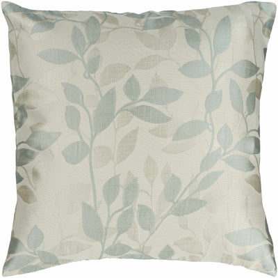 Seafoam Sage Leaf Print Throw Pillow - Clearance