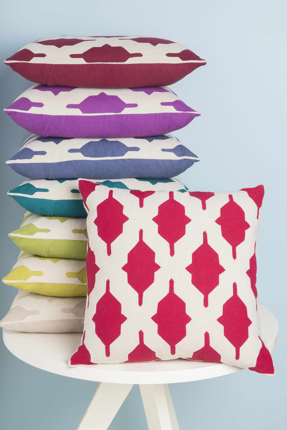 Bannockburn Purple Geometric Square Accent Pillow - Clearance