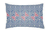 Saaban Geometric Blue Pink Outdoor Throw Pillow