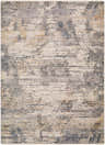 Close-up of the Asuna Area Rug. Contemporary design with beige, gray, and brown tones. Machine woven polyester rug. Design-Rectangle-579