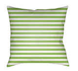 Sabang Green Striped Square Outdoor Pillow