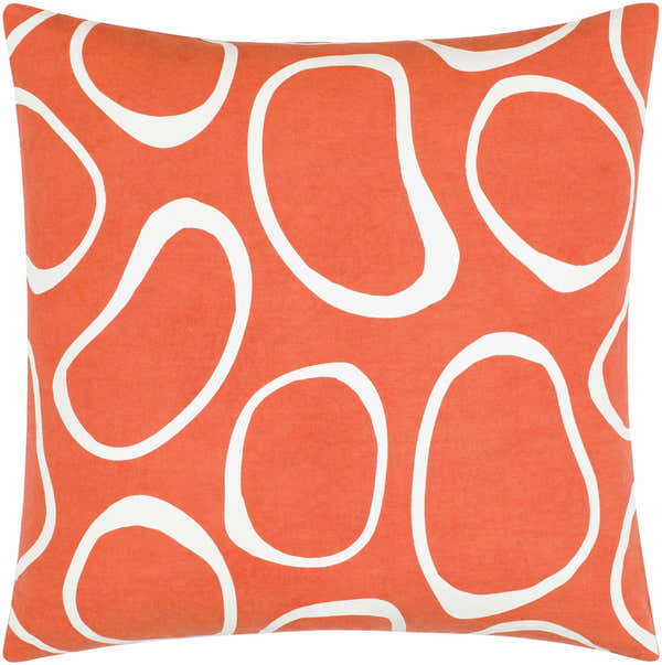 Sablan Orange Abstract Circles Throw Pillow - Clearance