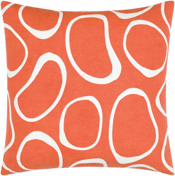 Sablan Orange Abstract Circles Throw Pillow - Clearance