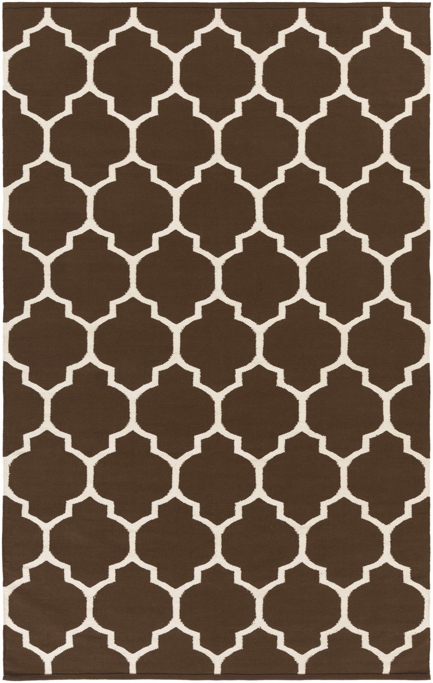 Ragan Brown Trellis Cotton Rug - Clearance