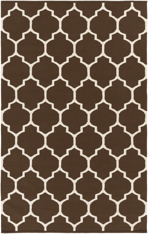 Ragan Brown Trellis Cotton Rug - Clearance