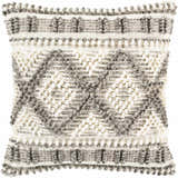 Sagamore Cream Trellis Wool&Cotton Throw Pillow