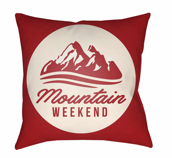 Sagacad Red Mountain Weekend Throw Pillow