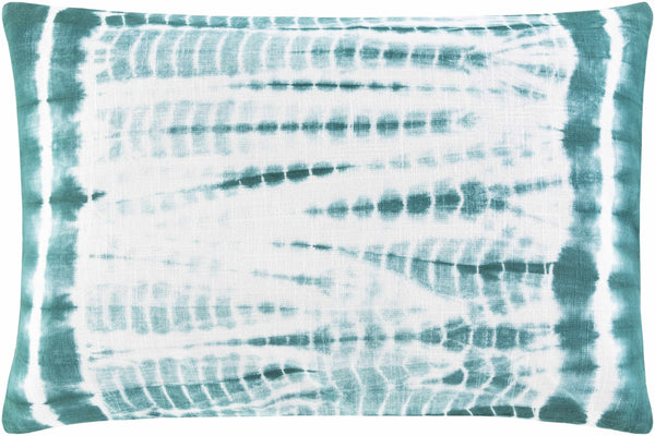 Sagasa Teal Tie-Dye Square Lumbar Pillow - Clearance