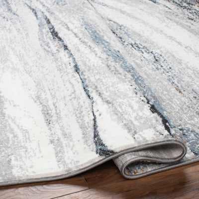 Glain Gray & Blue Marble Area Rug