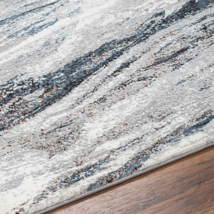 Glain Gray & Blue Marble Area Rug