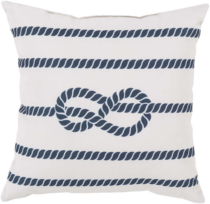 Sagurong Nautical Rope Blue Outdoor Throw Pillow