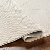 Aldis Cream Plush Textured Washable Rug