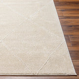 Aldis Cream Plush Textured Washable Rug