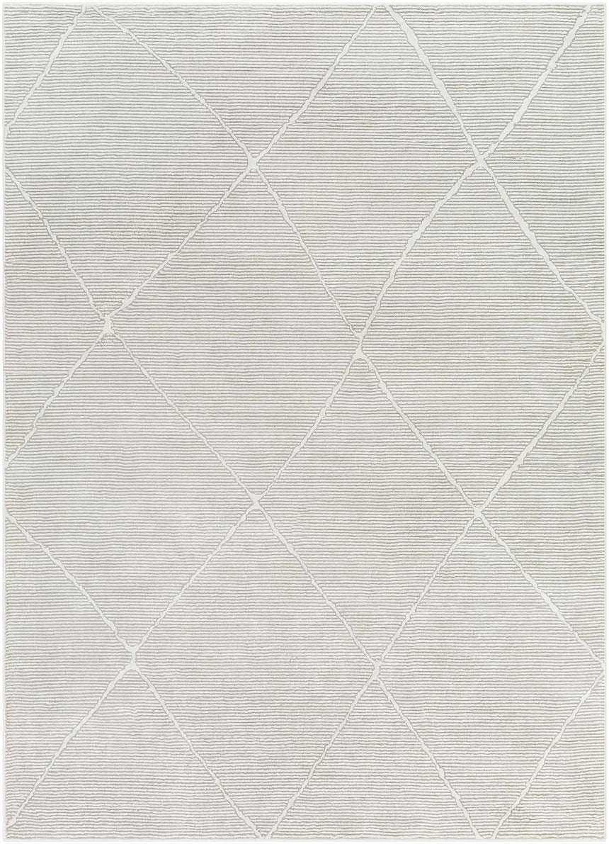 Aldis Grey Plush Textured Washable Rug  - Clearance