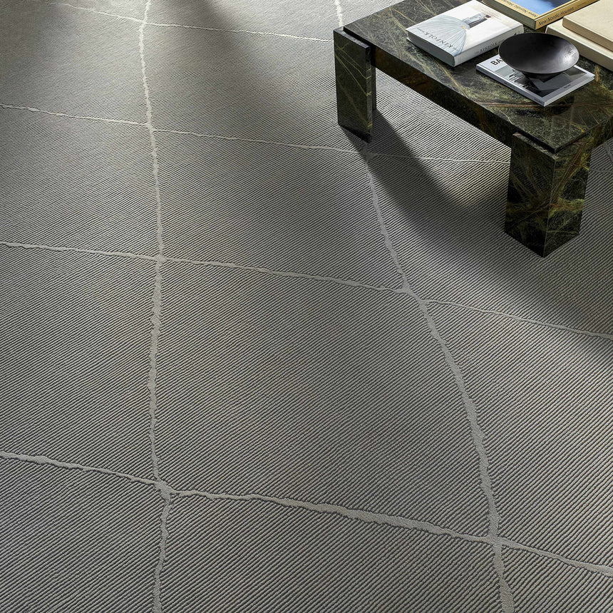 Aldis Grey Plush Textured Washable Rug  - Clearance