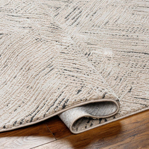 Garza Textured Beige Washable Rug