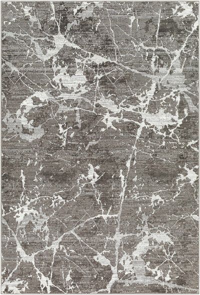 Ianto Charcoal Marble Washable Area Rug