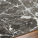 Ianto Charcoal Marble Washable Area Rug - Clearance