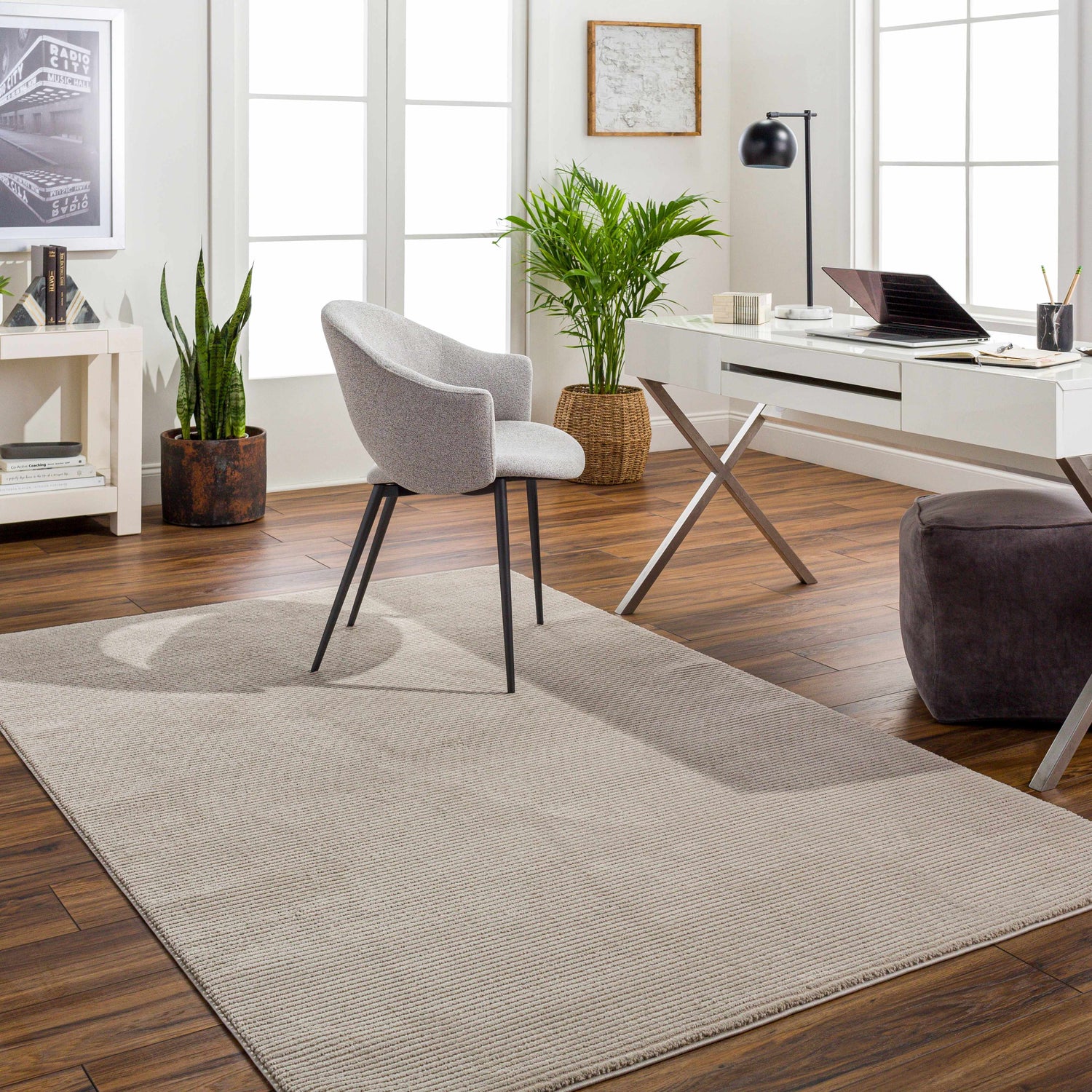 Mimi Tan Plush Textured Washable Rug - Clearance