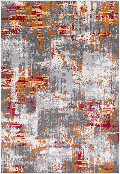 Salina Orange/Gray Abstract Area Rug