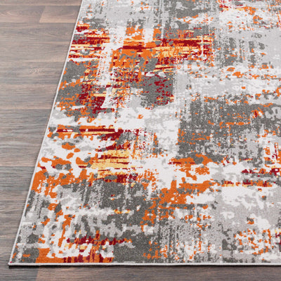 Salina Orange/Gray Abstract Area Rug