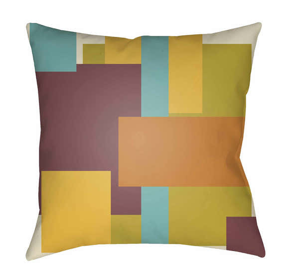 Salluit Geometric Multicolor Squares Accent Outdoor Pillow