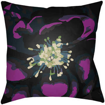 Salunayan Purple Floral Burst Outdoor Throw Pillow